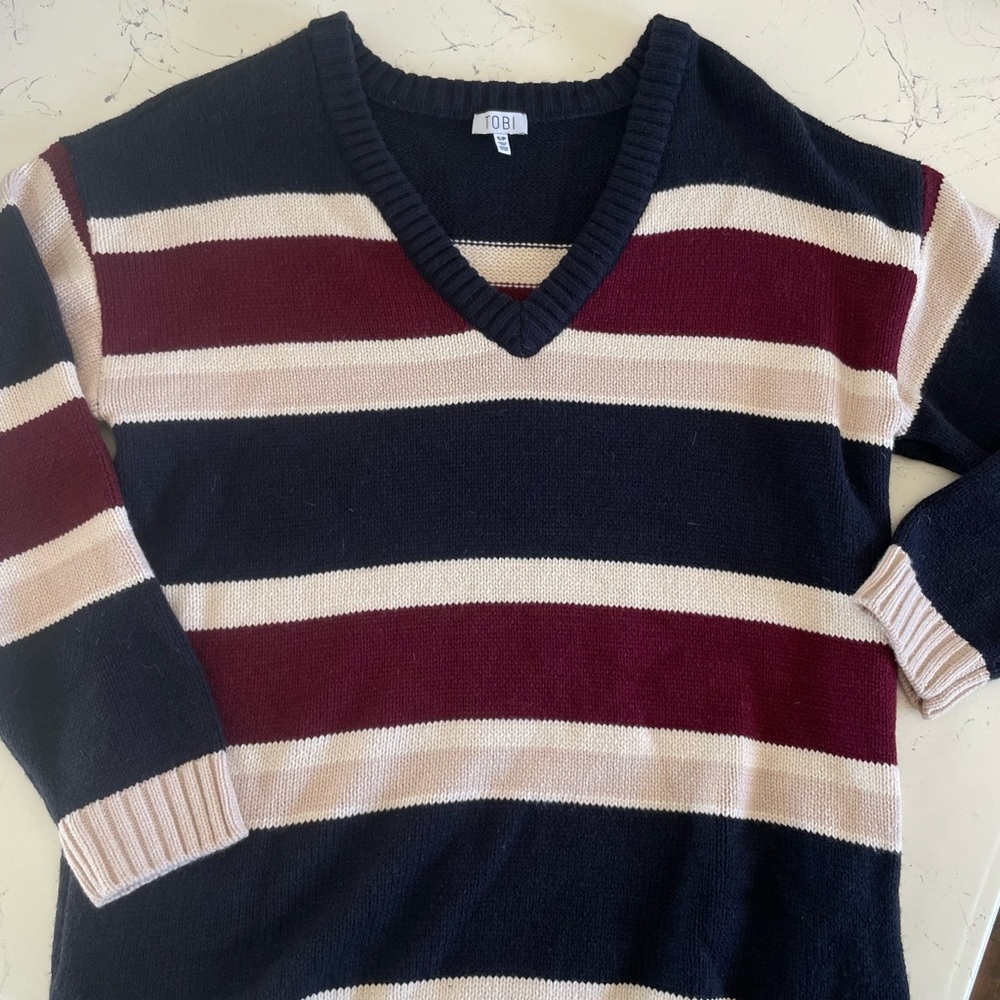 striped knit sweater